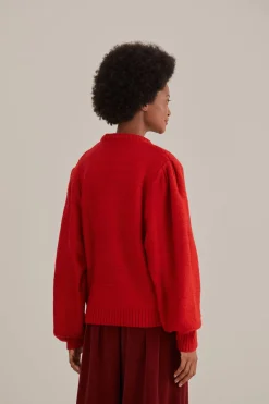 AMOUR EMBROIDERED KNIT SWEATER
