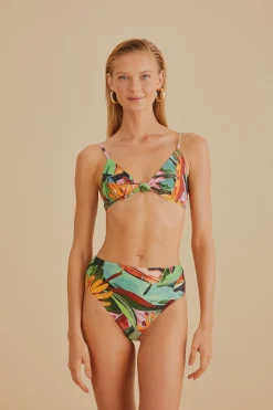 BANANA FOLIAGE KNOT BIKINI TOP