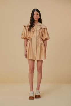  BEIGE SHORT SLEEVE MINI DRESS