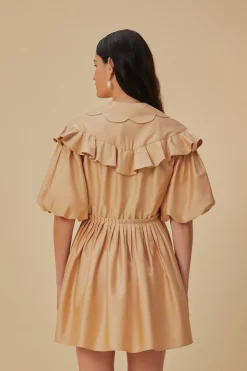 BEIGE SHORT SLEEVE MINI DRESS
