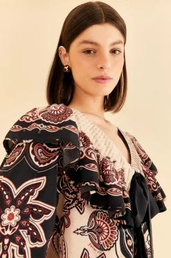  BLACK &AMP; WHITE SWEET MERMAIDS BLOUSE