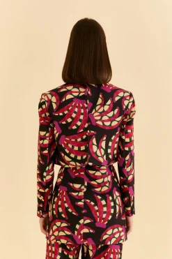 BLACK BANANA DOTS CUT OUT BLAZER