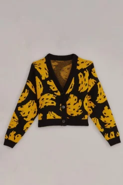  BLACK BOSSA BANANA KNIT CARDIGAN