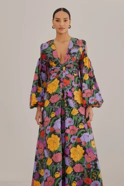 BLACK BUCOLIC GARDEN CUT OUT MAXI DRESS