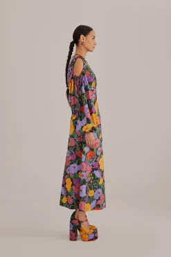  BLACK BUCOLIC GARDEN CUT OUT MAXI DRESS