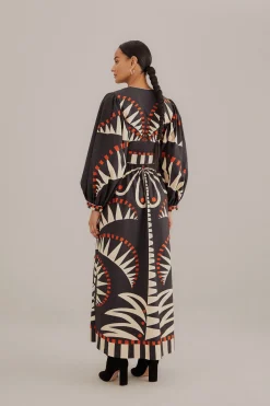  BLACK COCONUT GROVE PUFF SLEEVE MAXI DRESS