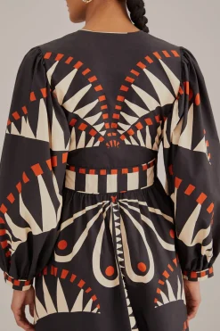  BLACK COCONUT GROVE PUFF SLEEVE MAXI DRESS