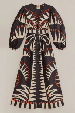  BLACK COCONUT GROVE PUFF SLEEVE MAXI DRESS