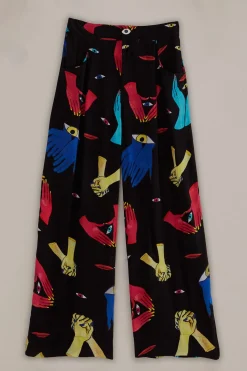 BLACK COLORFUL TOGETHER PANTS