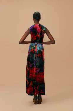  BLACK FLOWER SEASON MAXI WRAP DRESS