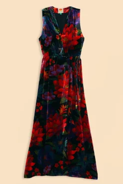  BLACK FLOWER SEASON MAXI WRAP DRESS