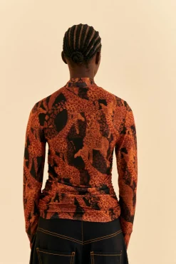 BLACK GIRAFFES TULLE BLOUSE