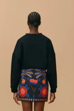  BLACK LIVING BLOOM MINI SKIRT