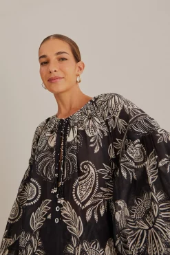 BLACK PAISLEY BLOOM BLOUSE