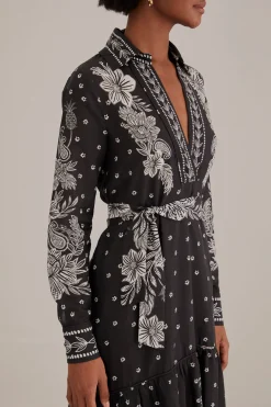  BLACK PAISLEY BLOOM MAXI DRESS