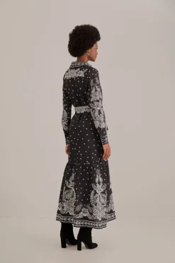  BLACK PAISLEY BLOOM MAXI DRESS