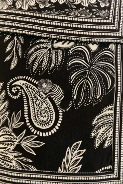 BLACK PAISLEY BLOOM MINI SKIRT