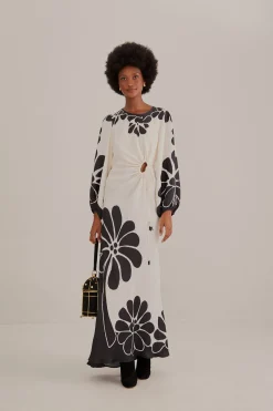 BLACK PALERMO CUT OUT LENZING™ ECOVERO™ VISCOSE MAXI DRESS
