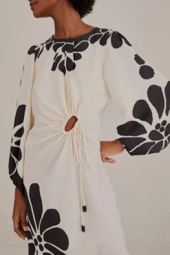  BLACK PALERMO CUT OUT  LENZING™ ECOVERO™ VISCOSE MAXI DRESS