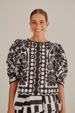 BLACK PALERMO PUFF SLEEVE BLOUSE