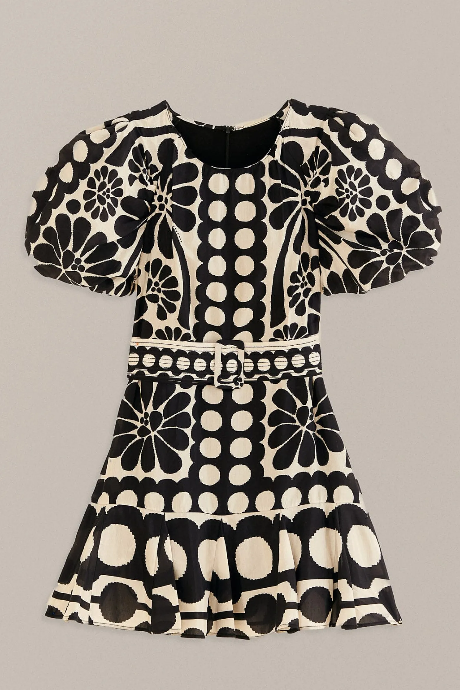BLACK PALERMO PUFF SLEEVE MINI DRESS