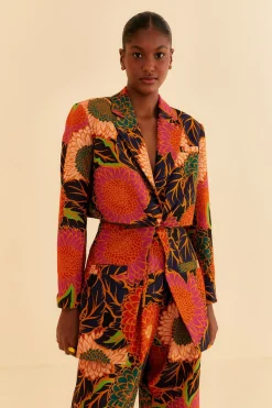 BLACK VINTAGE GARDEN CUT OUT BLAZER