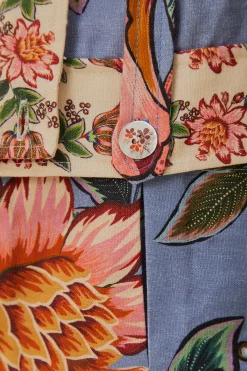 BLUE WONDERFUL BOUQUET EUROFLAX™ LINEN SHORTS