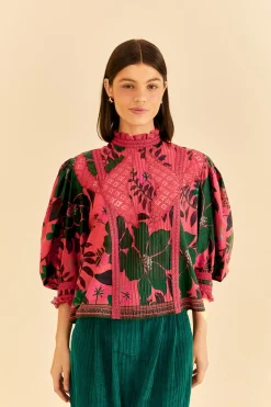 BLUSH FLORAL YARD BLOUSE
