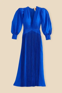  BRIGHT BLUE FRINGES MAXI DRESS