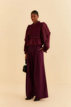  BURGUNDY TAILORED PANTS