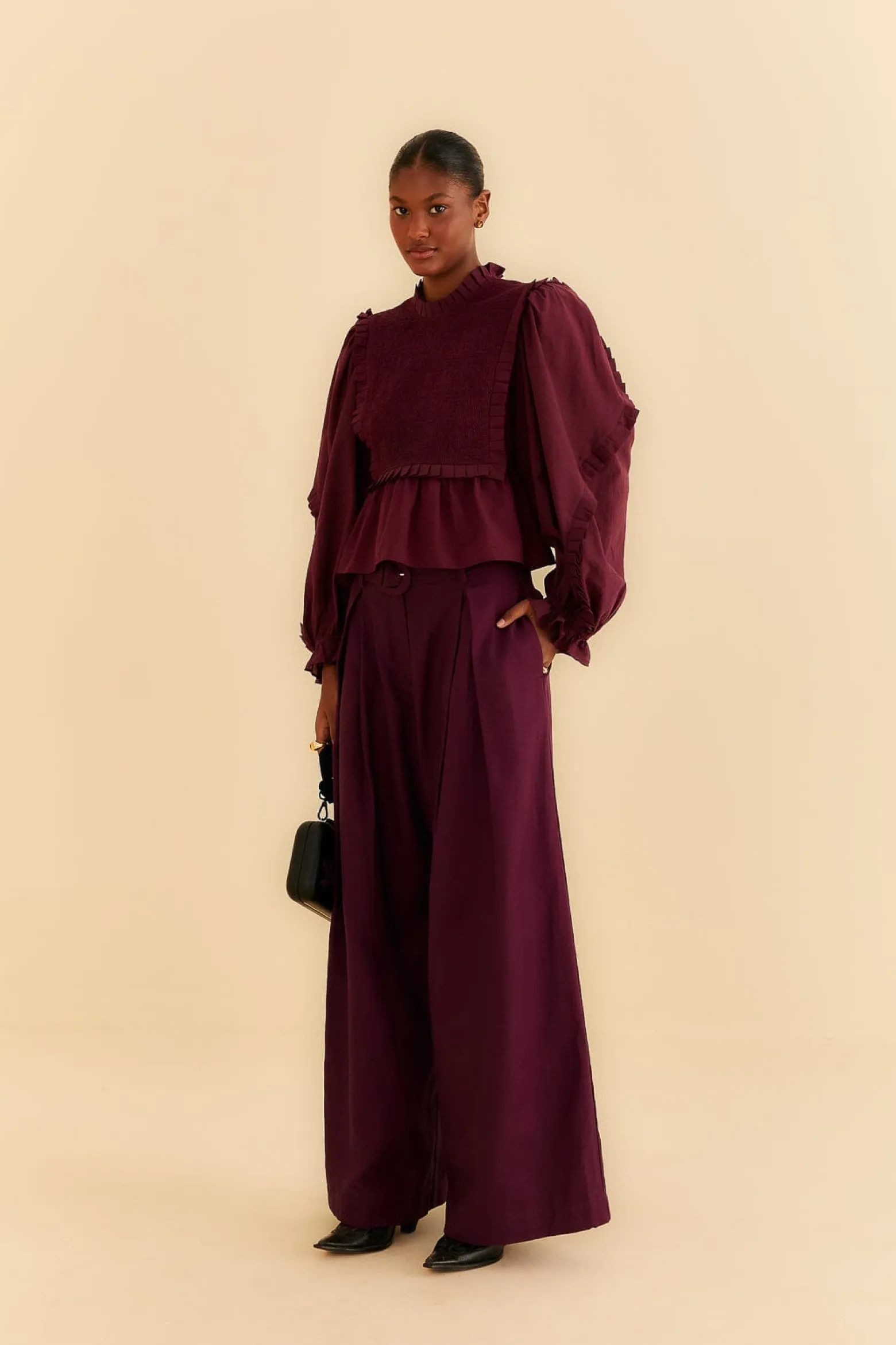 BURGUNDY TAILORED PANTS