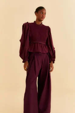  BURGUNDY TAILORED PANTS