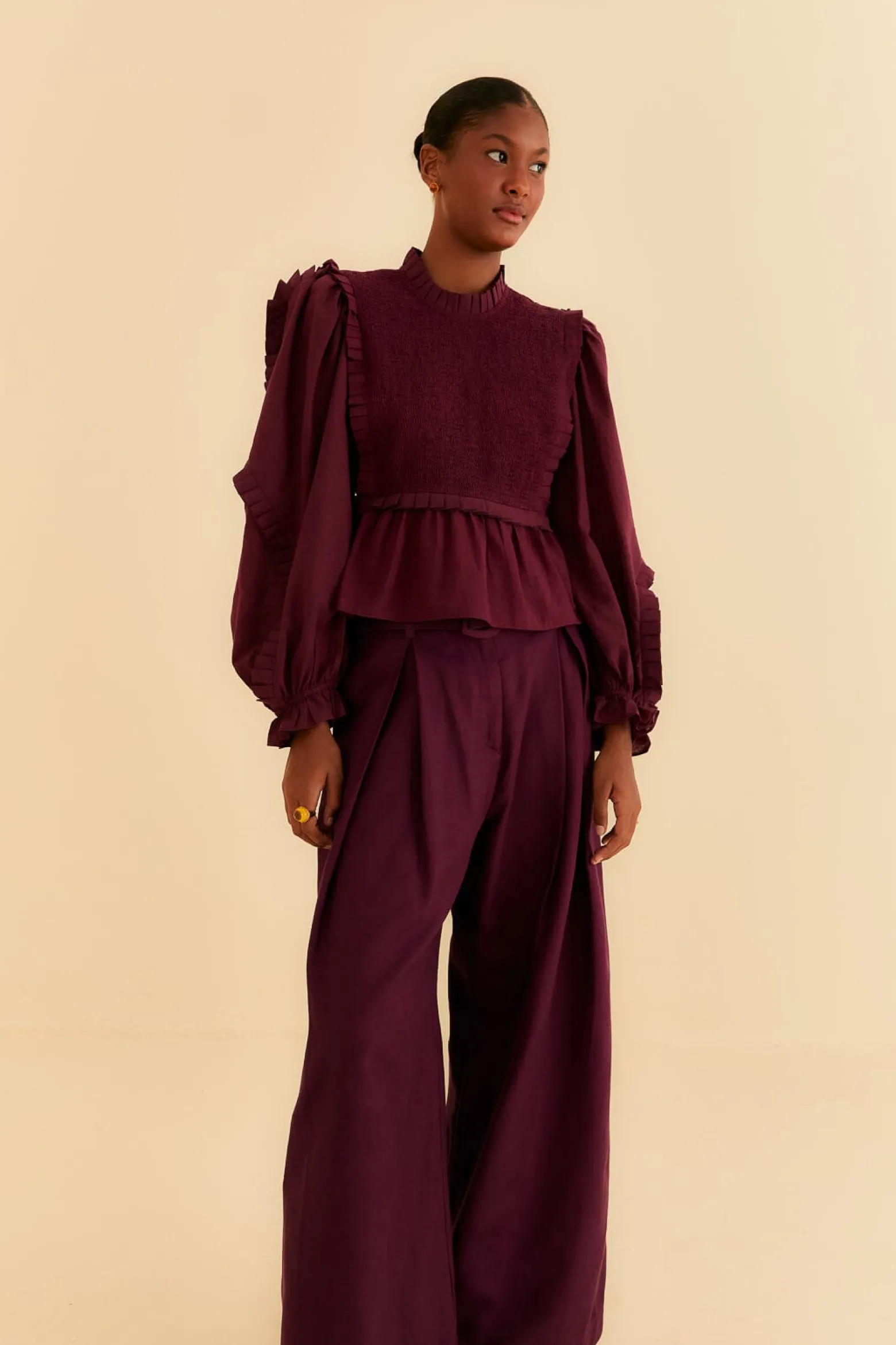 BURGUNDY TAILORED PANTS