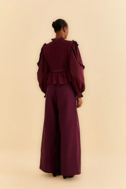 BURGUNDY TAILORED PANTS