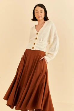 CARAMEL RUFFLE MAXI SKIRT