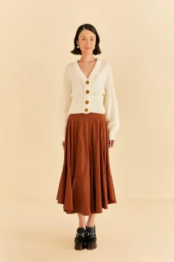 CARAMEL RUFFLE MAXI SKIRT