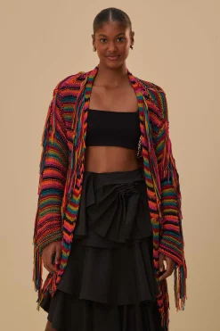 COLORFUL STRIPES KNIT CARDIGAN