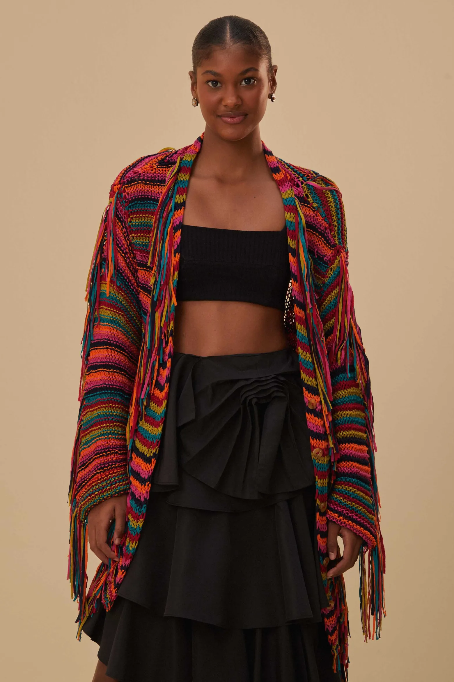 COLORFUL STRIPES KNIT CARDIGAN