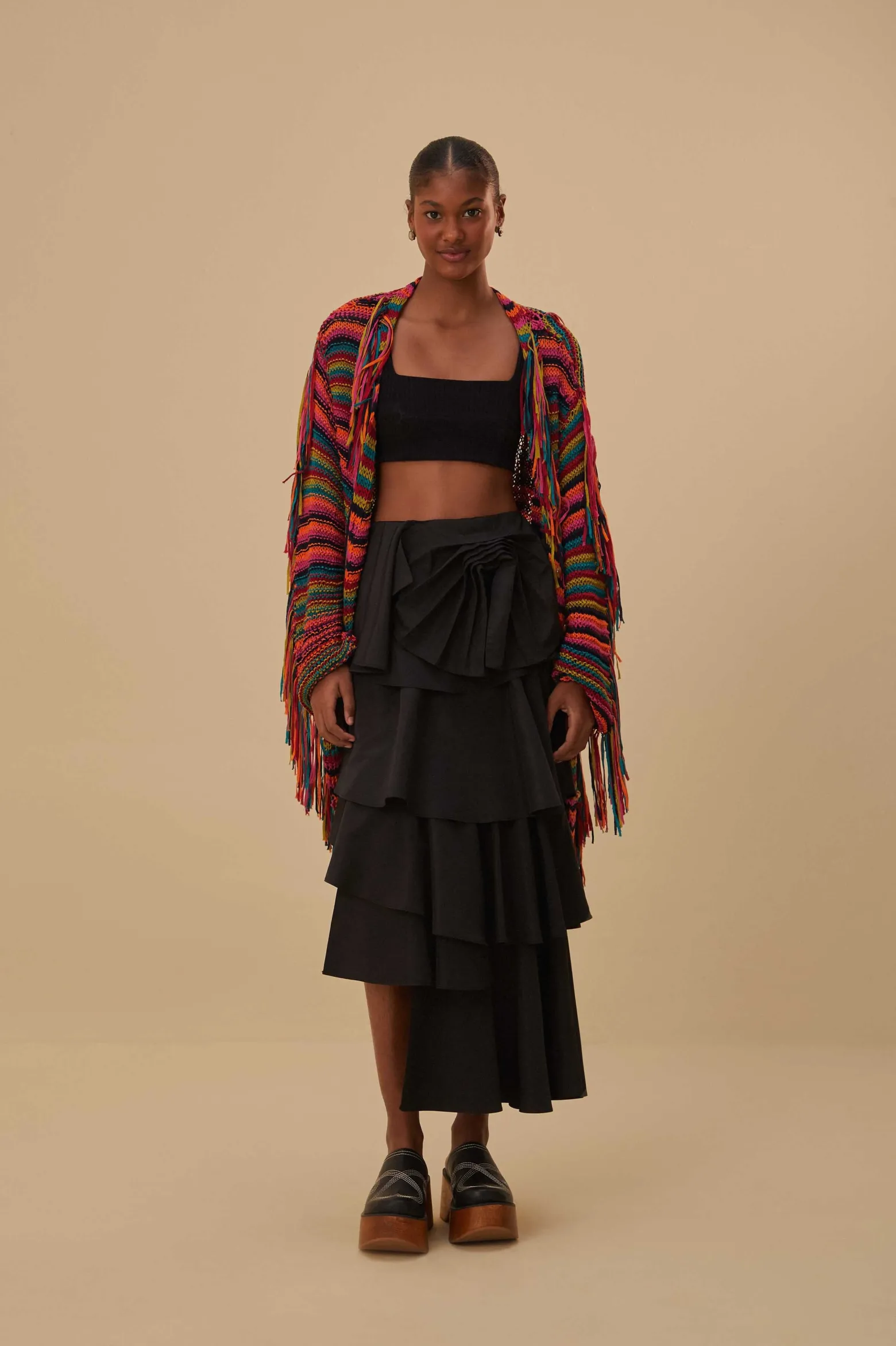 COLORFUL STRIPES KNIT CARDIGAN