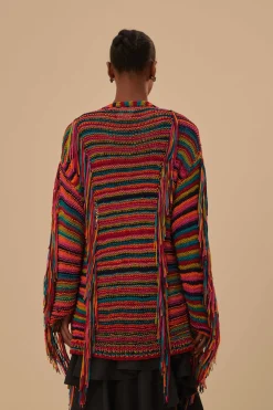COLORFUL STRIPES KNIT CARDIGAN