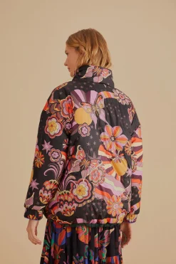  COLORFUL STRIPES KNIT REVERSIBLE PUFFER JACKET