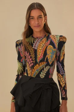  COOL FOLIAGE BLACK BODYSUIT