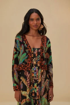 COOL FOLIAGE CROPPED KNIT CARDIGAN