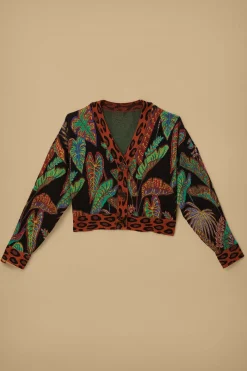  COOL FOLIAGE CROPPED KNIT CARDIGAN