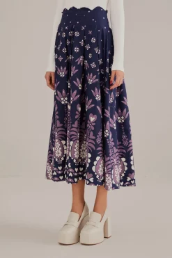  DARK BLUE AINIKA MARTINA MIDI SKIRT