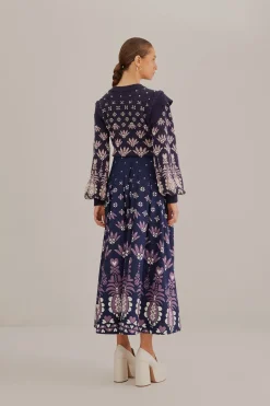  DARK BLUE AINIKA MARTINA MIDI SKIRT