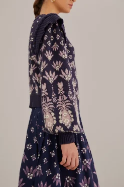  DARK BLUE AINIKA MARTINA KNIT SWEATER