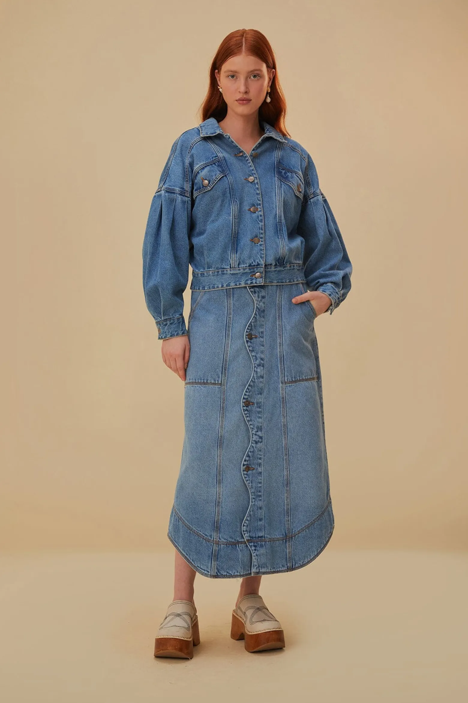 DENIM WAVE SKIRT
