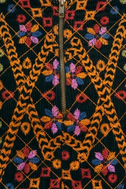 EMBROIDERED CORDUROY MINI SKIRT