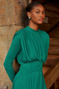 EMERALD HIGH NECK MAXI DRESS